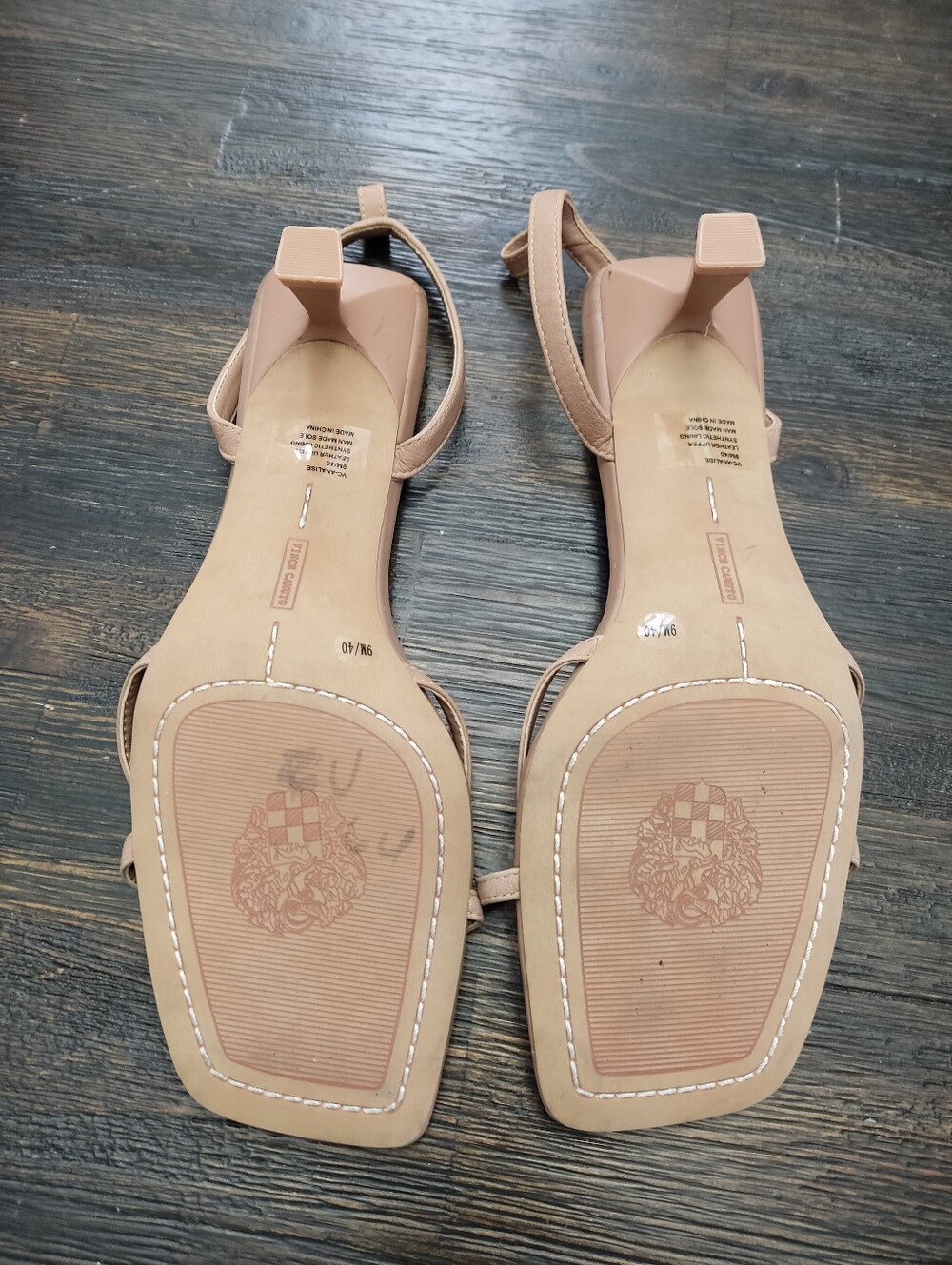 Vince Camuto Nude Beige Strappy Slingback Heels Size 9M - Picture 5 of 8